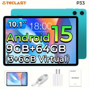 TECLAST P33 10.1” Tablet – Android 15 & Dual-Band WiFi