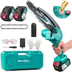 SEESII 8 Inch Rechargeable Mini Cordless Chainsaw for Makita 18V Battery