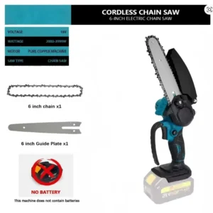 1700RPM 6 Inch Rechargeable Mini Electric Chainsaw for 18V Makita Battery