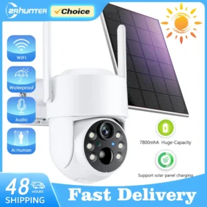 Solar Powered 4MP WiFi PTZ Camera with Built-in Battery