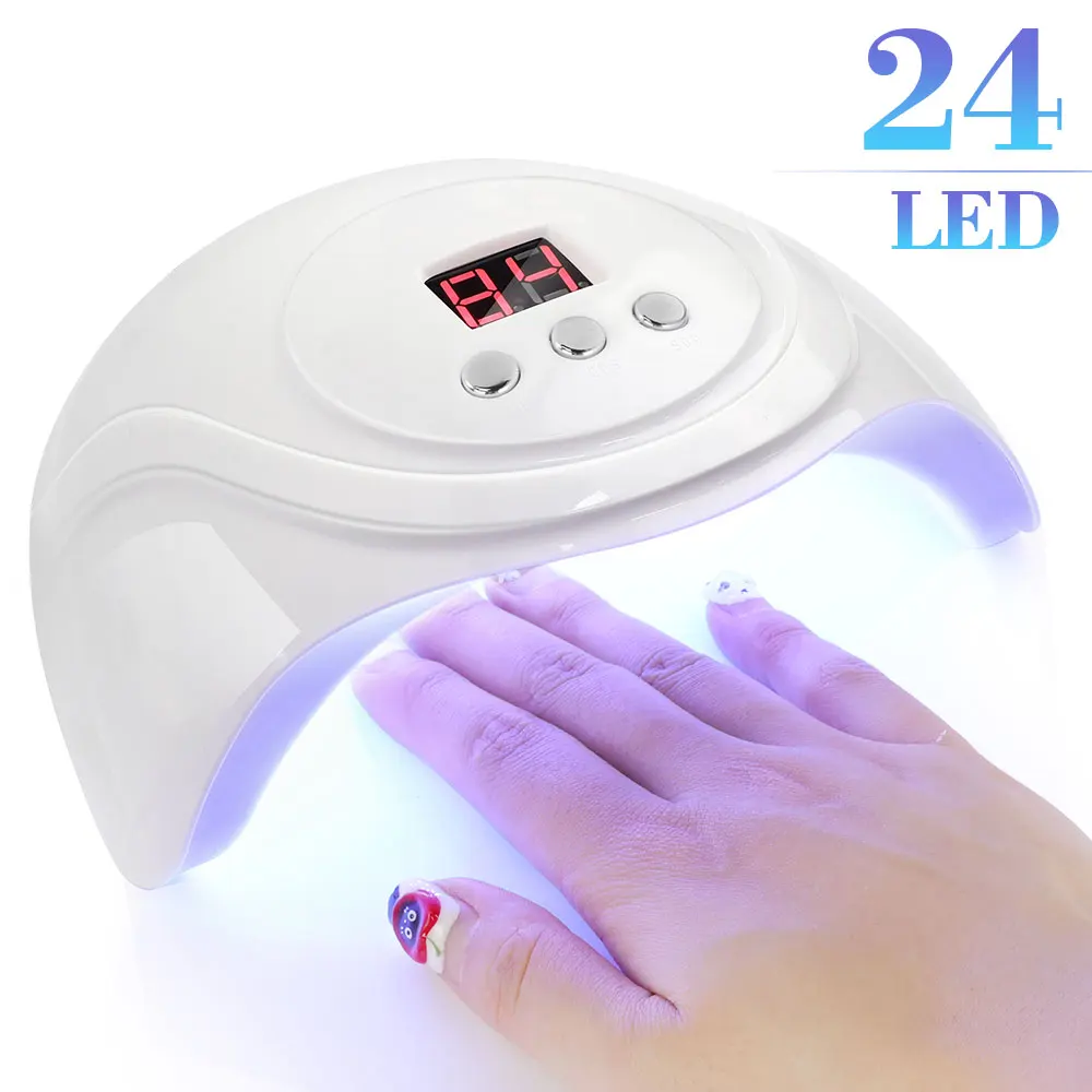 Professional UV LED Nail Drying Lamp – 24 LED Salon Dryer with Automatic Sensor