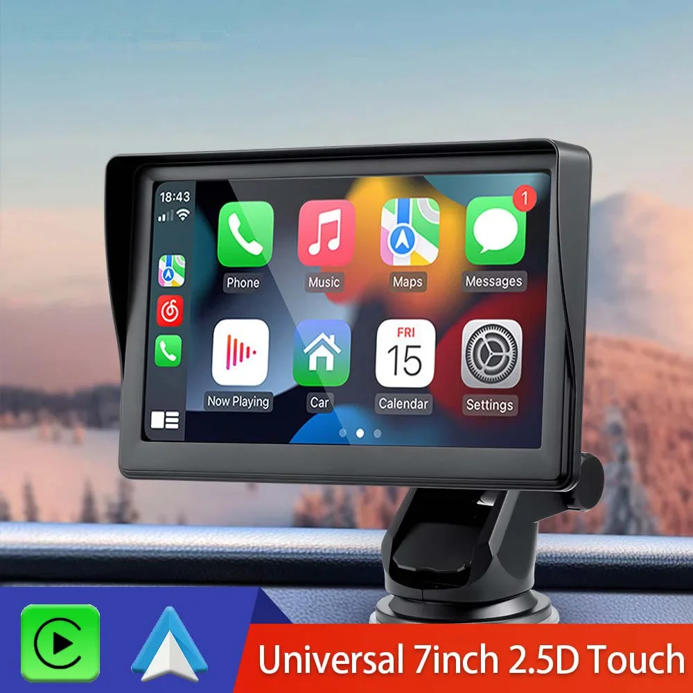 Universal 7-Inch Wireless CarPlay and Android Auto Touch Screen
