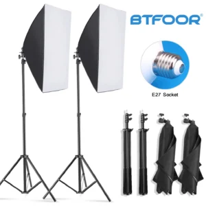 Continuous Softbox Lighting System with E27 Bulb & Stand