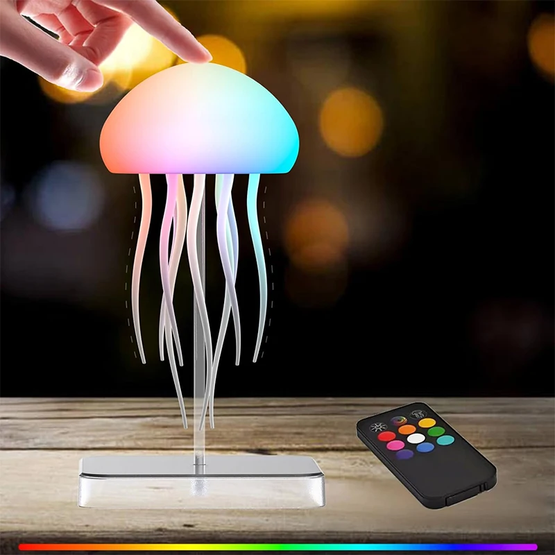 Remote Control LED Jellyfish Lamp with Color Gradient Effects