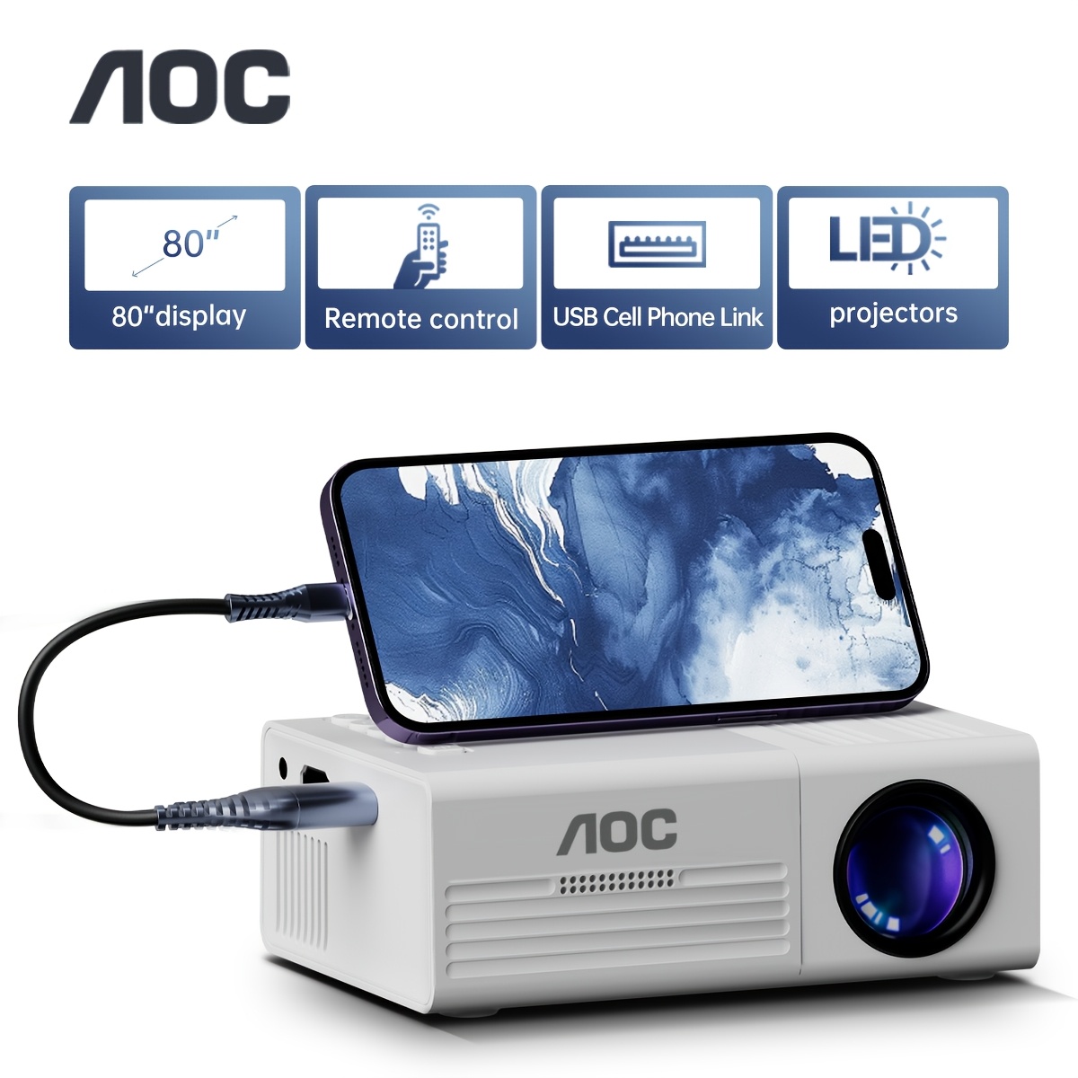 AOC Cinema Mini – Portable 1080P Home Theater Projector