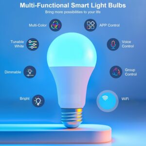Smart RGB LED Bulb Pack – WiFi/Bluetooth Alexa Compatible