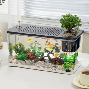 Transparent Plastic Reptile Terrarium Tank Habitat Feeding Box