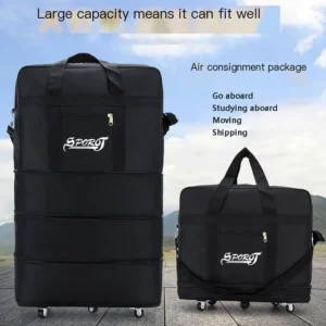 Expandable Foldable Trolley Luggage with Wheels Versatile Weekend Suitcase