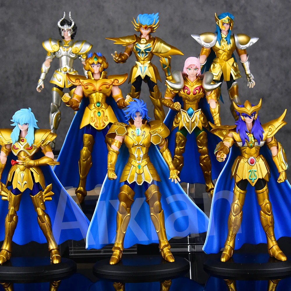 Aixlan 8PCS Saint Seiya Gold Saint Kanon Hyoga 18CM Action Figure