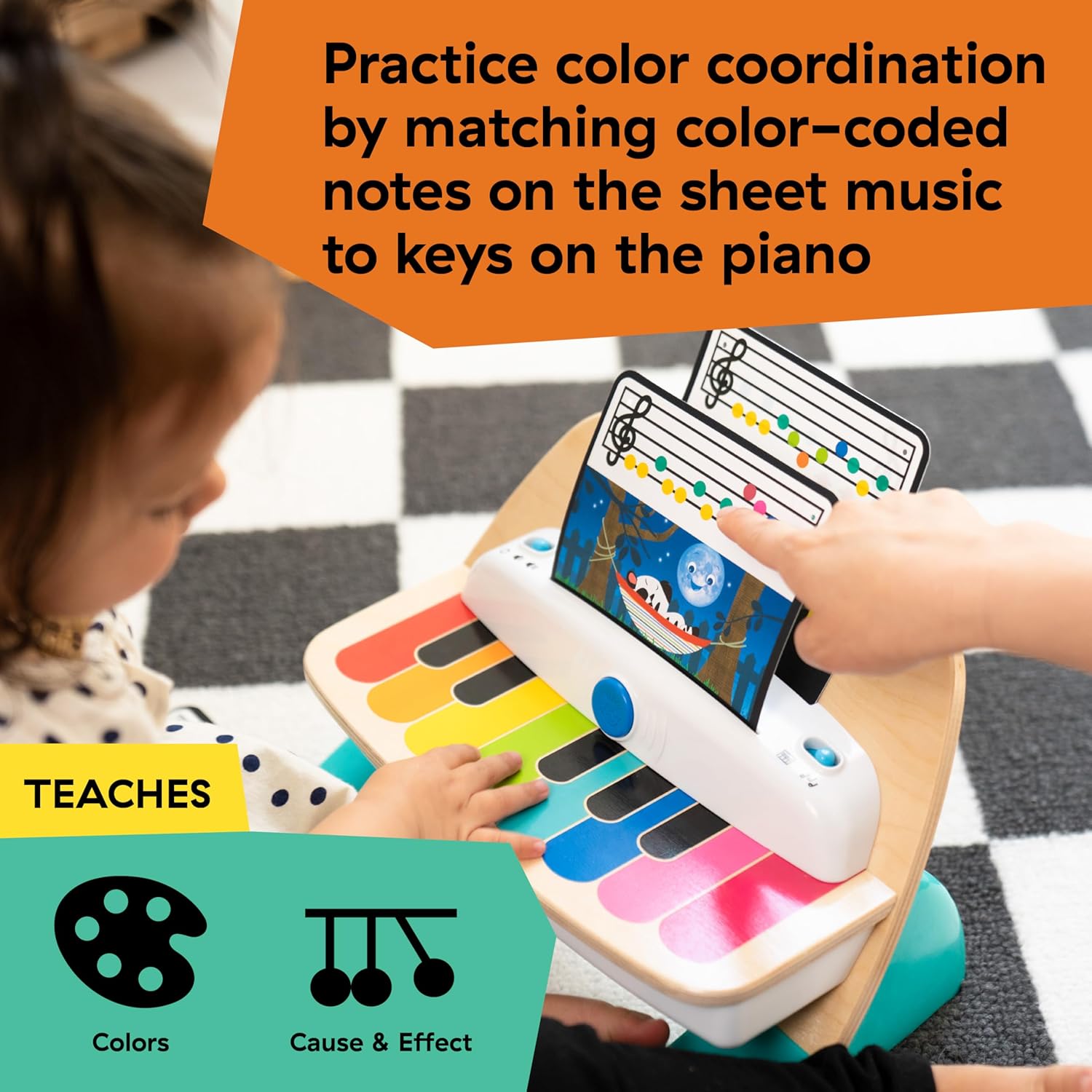 Baby Einstein and Hape Magic Touch Piano Wooden Musical Toddler Toy, Age 6 Months and Up