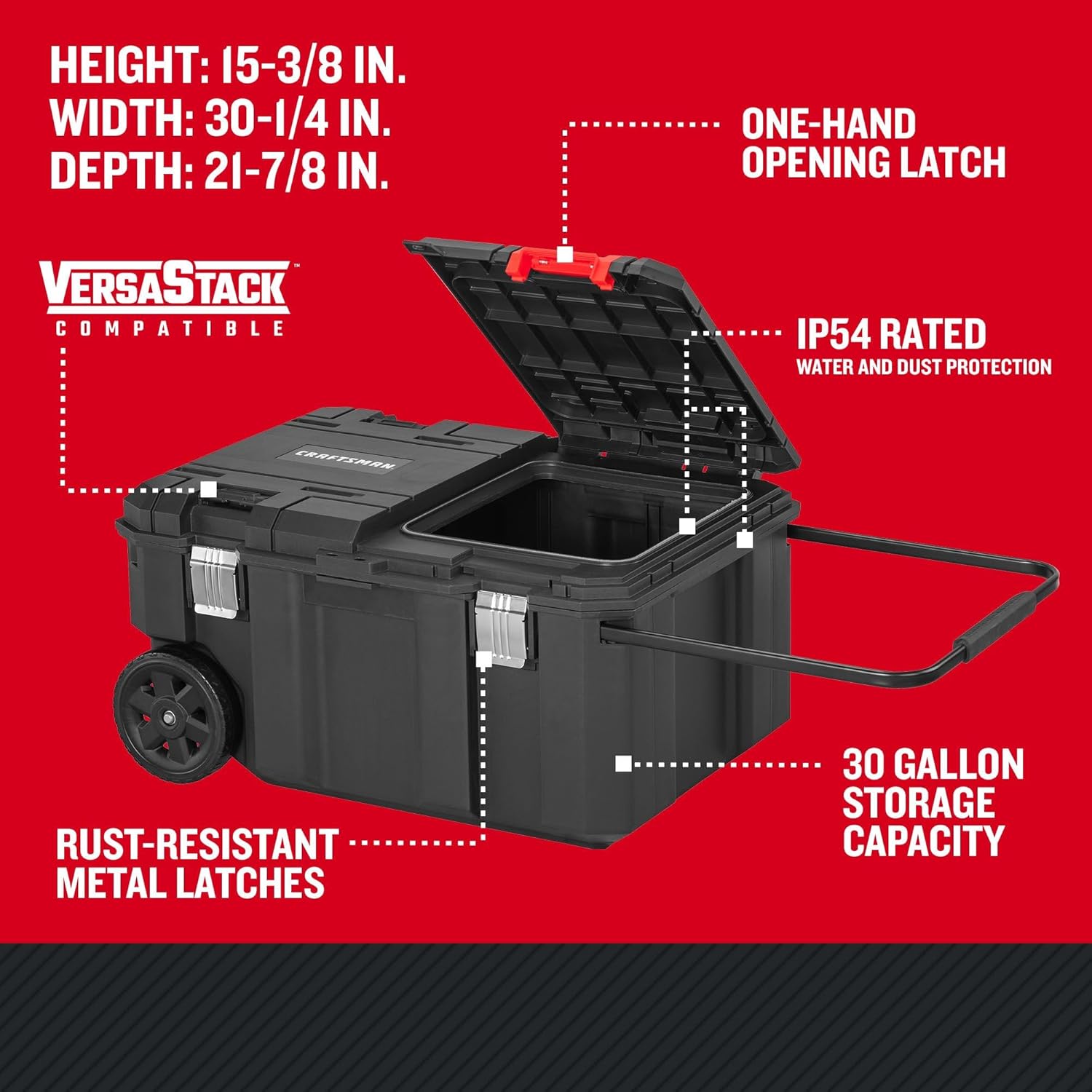 CRAFTSMAN VERSASTACK 30 Gallon Quick-Access Rolling Tool Chest
